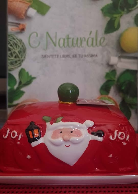 Mantequillera navideña de papa noel
