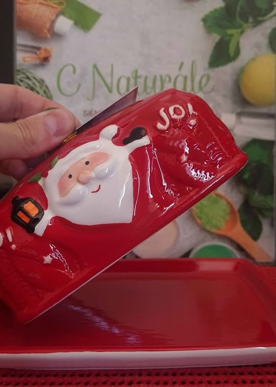 Mantequillera navideña de papa noel