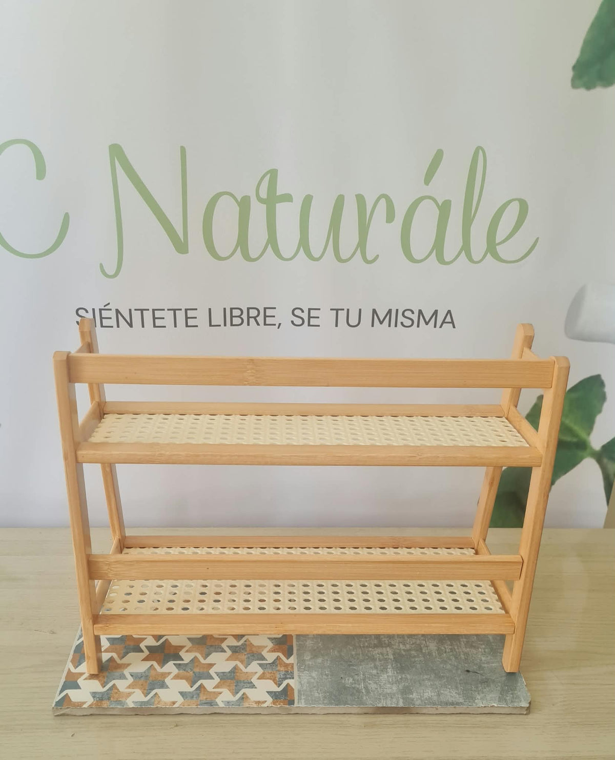 Estante 2 niveles de bambú